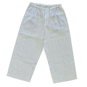 Vince Striped Linen Cropped Wide Leg Pants Women’s Large